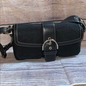 Coach Black Soho Canvas and Leather Shoulder Bag